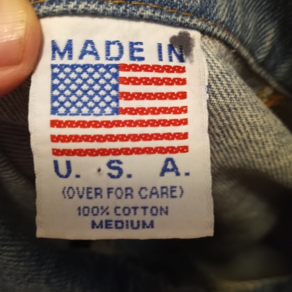 Vintage TYCA Wastland Embossed Denim Trench Jacket Sz Medium Made In USA - Picture 9 of 14